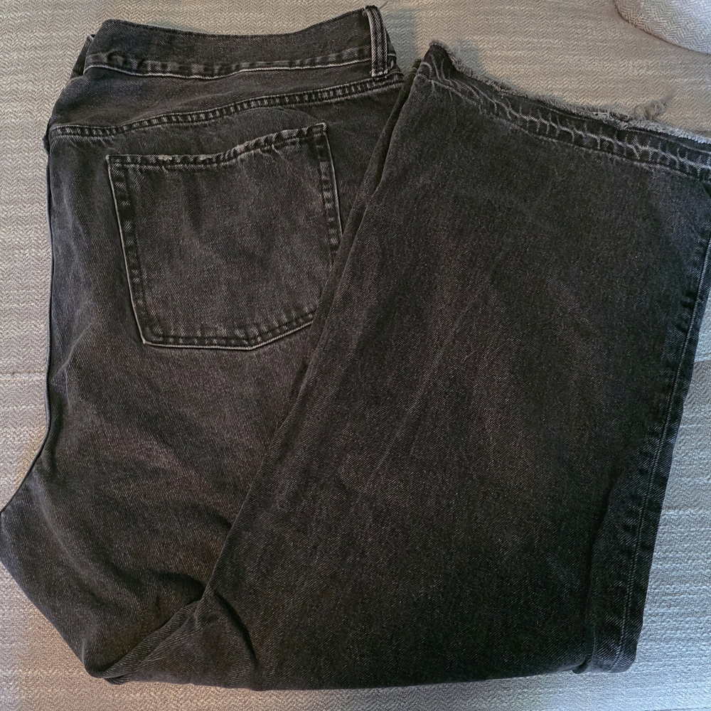 Women's Plus Size 26 Black Raw Edge Boot Cut Mid Rise Jeans NWOT 3X Denim Casual